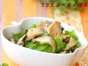 青椒炒三文魚片