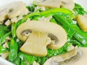 韭菜肉末炒蘑菇