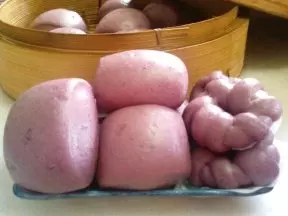 高纖紫薯饅頭（中種法 + 不皺皮的兩段蒸法）