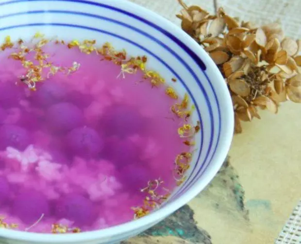 桂花紫薯酒釀圓子