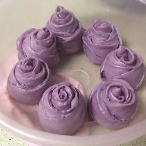 紫薯玫瑰花捲饅頭