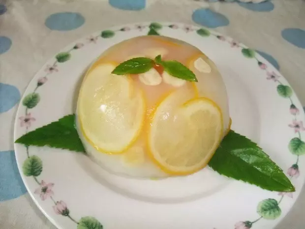 檸檬黃桃杏仁凍