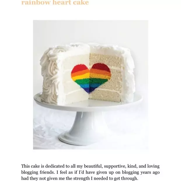 彩虹3D立體愛心蛋糕