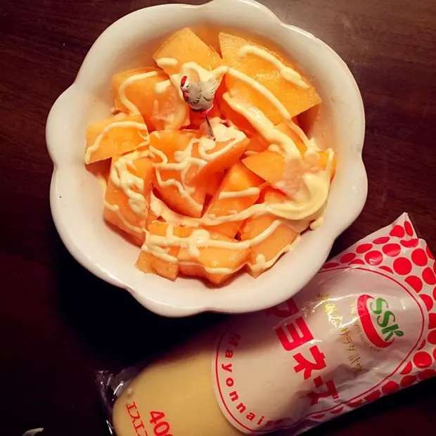 蜜瓜+蛋黃醬