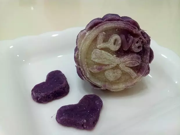 中秋系情——紫薯冰皮月餅
