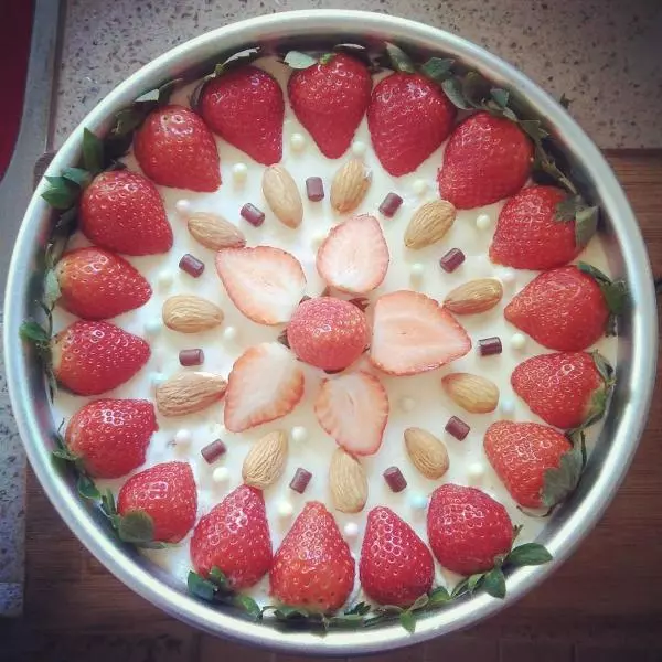 免烤草莓芒果芝士蛋糕(6寸)