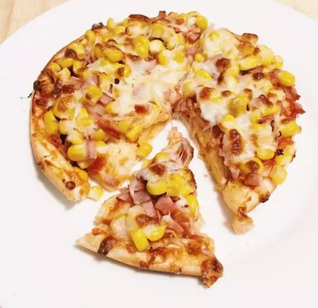 超簡單玉米培根火腿披薩