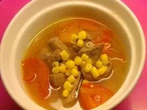 番茄玉米豬肝湯