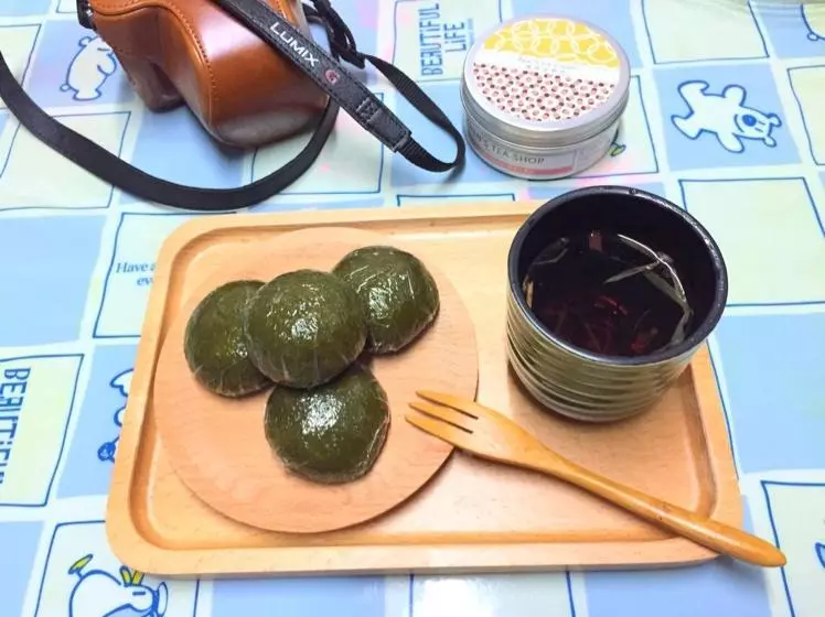 日式抹茶紅豆糰子