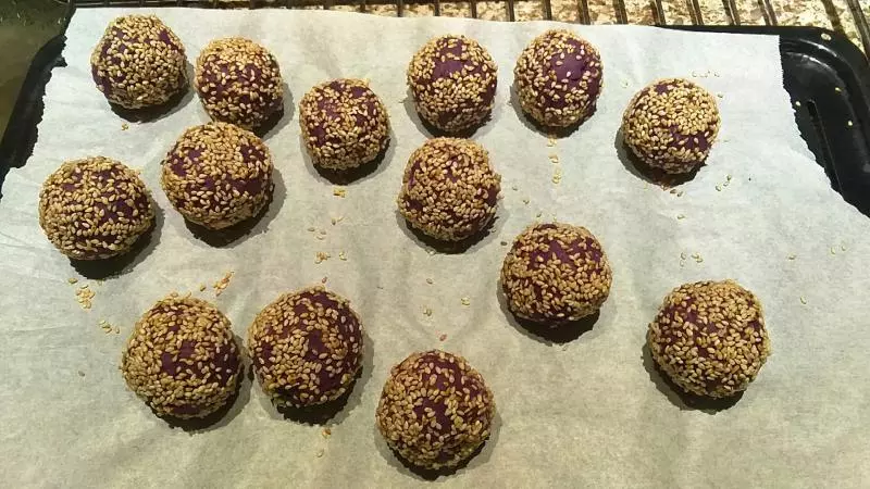 烤紫薯球