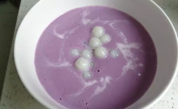 紫薯奶香糯米小丸子