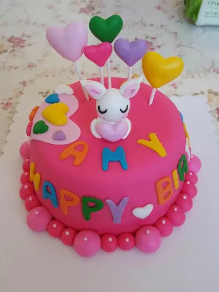 可愛兔兔翻糖蛋糕