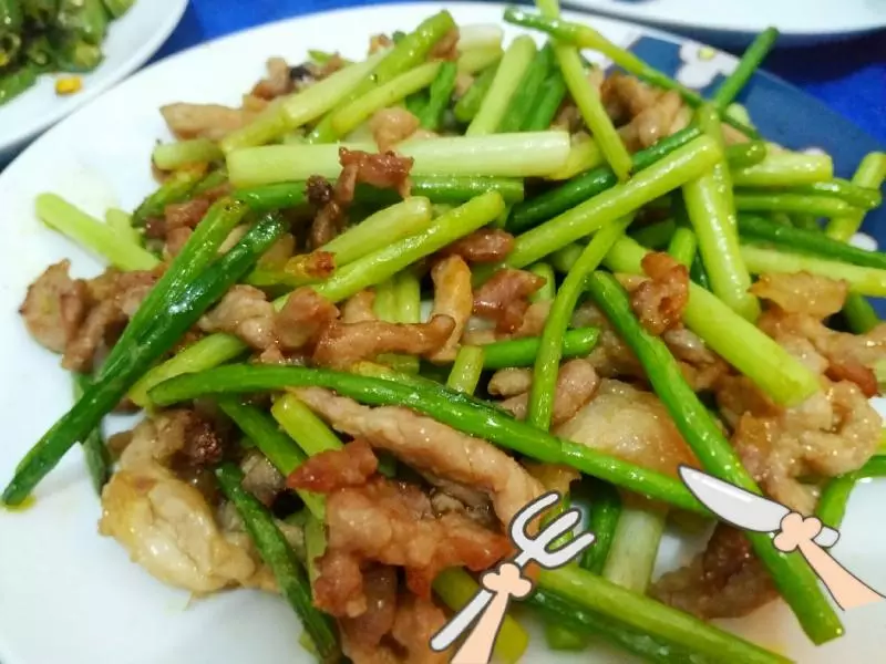史上最簡單的家常菜-蒜苔肉絲