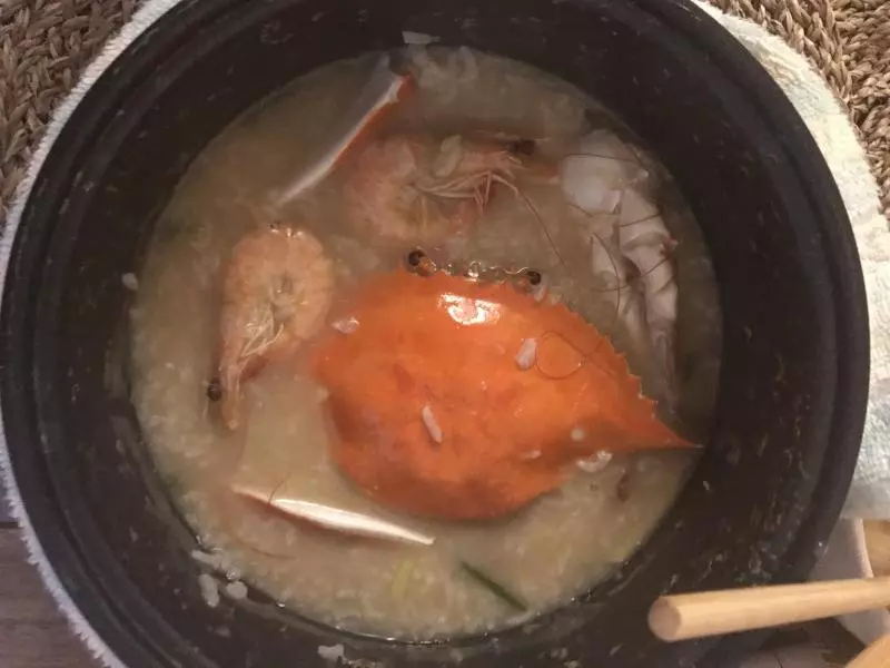 梭子蟹鮮蝦粥