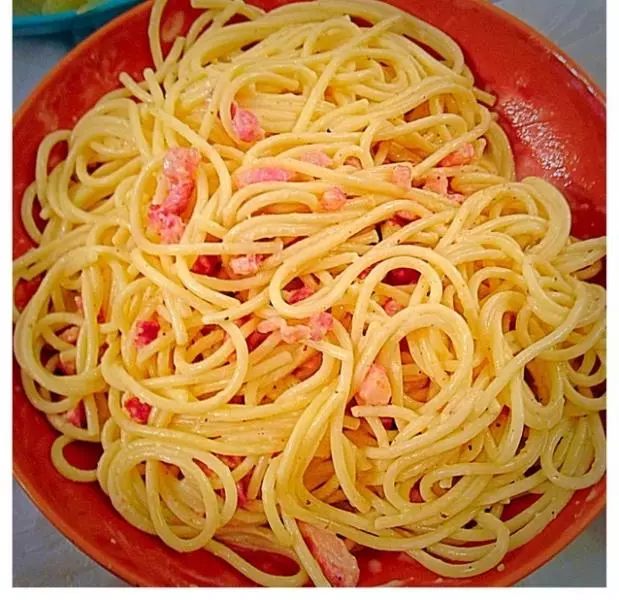 卡邦尼意面。Pasta Carbonara。白汁培垠意面