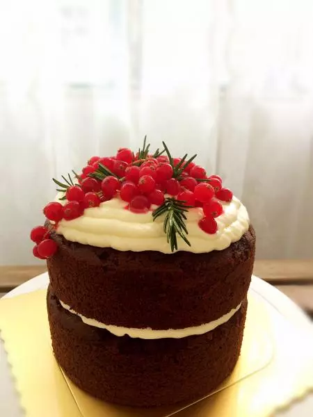 紅醋栗裸蛋糕