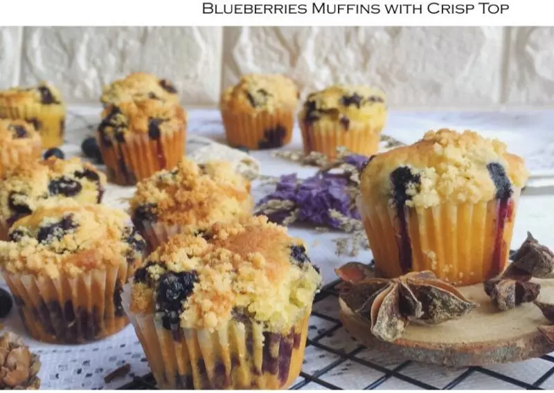 藍莓醬爆酥頂瑪芬 | Blueberries Muffins with Crisp Top