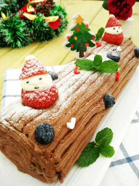 聖誕主題樹樁蛋糕卷