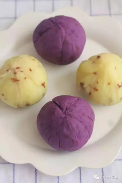 紫薯土豆雙色茶巾絞「瞭望角的廚房」