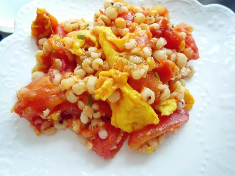 番茄雞蛋燴薏米飯
