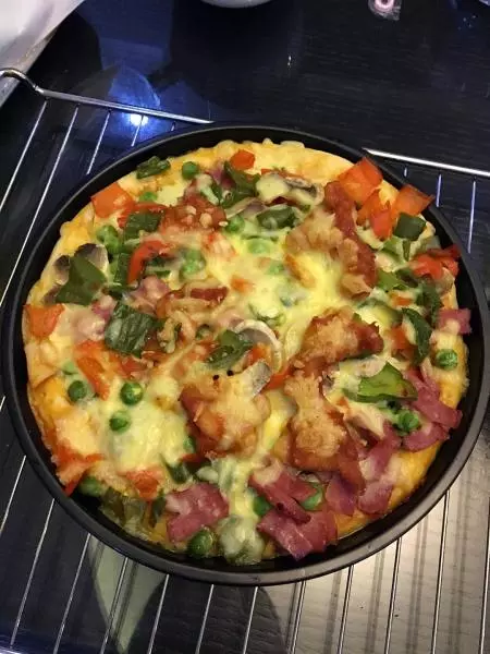 培根鮮蝦pizza披薩 八寸鐵盤
