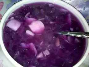 紫番薯淮山雪耳糖水