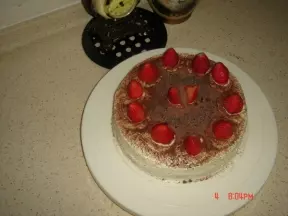 8寸裱花草莓巧克力蛋糕