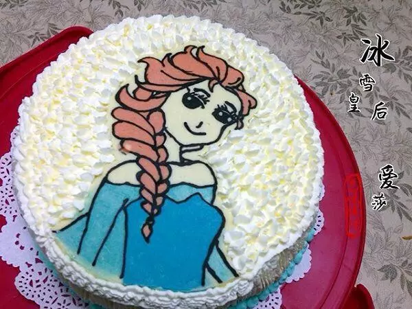 愛莎公主生日蛋糕(巧克力轉印)