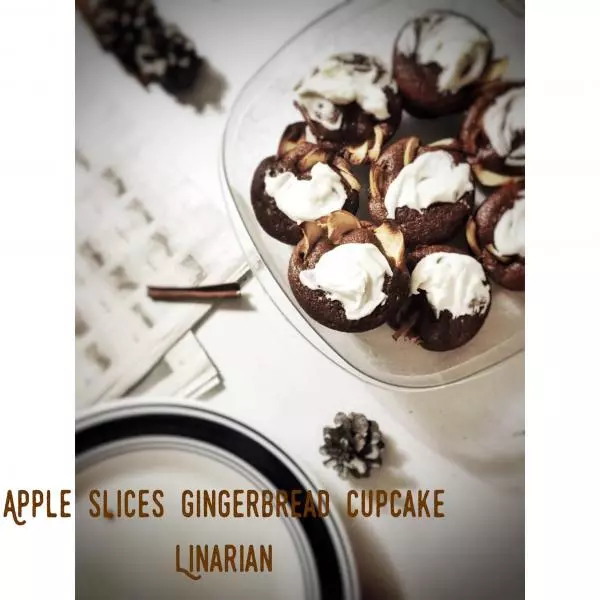 蘋果片薑餅杯子蛋糕Apple Slices Gingerbread Cupcakes-預拌粉版本