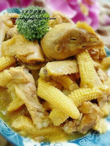 玉米筍燒嫩雞
