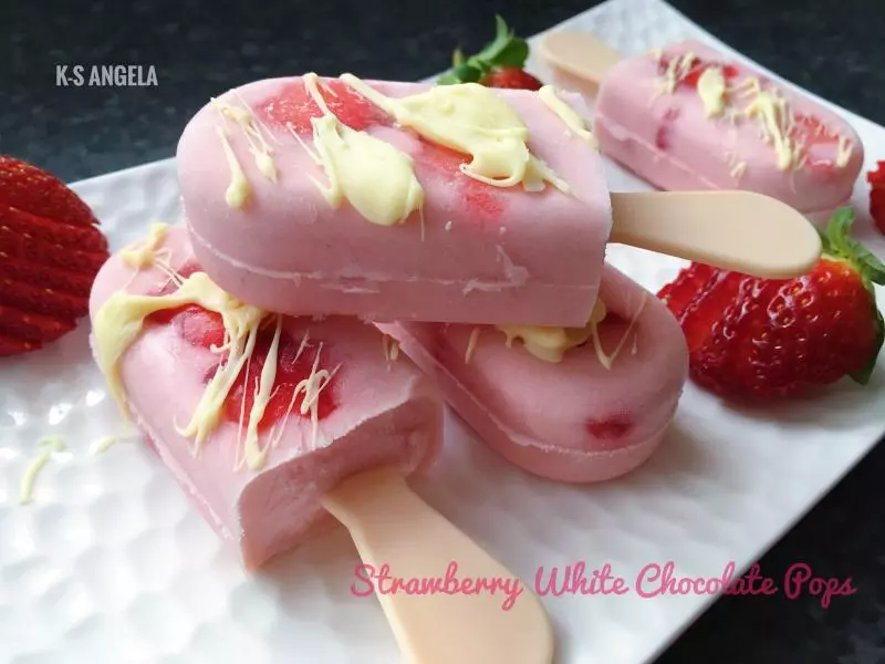 白巧克力草莓棒冰