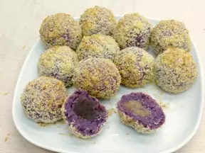 豆沙(香竽)椰脆紫薯球