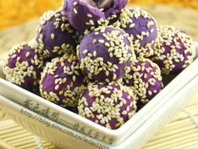 紫薯藍莓奶酪球