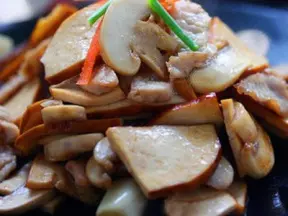 豆腐乾蘑菇炒肉片