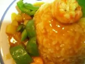咖喱蝦仁土豆米飯