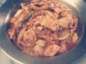 韩国泡菜肉片炒