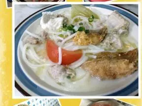 魚肉奶白鹹菜米粉湯