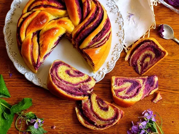 【爱上那抹紫色】紫薯玉带卷面包