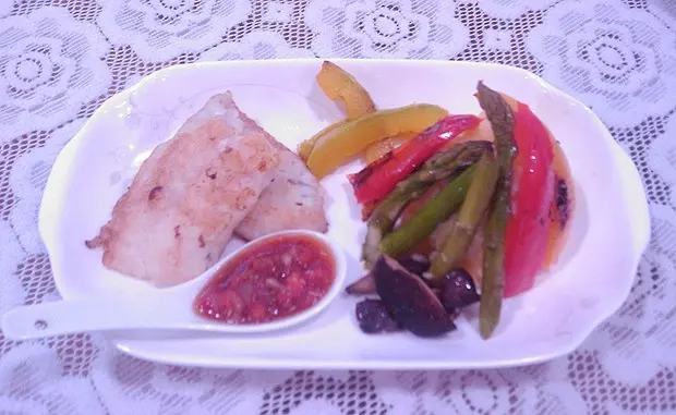 烤龍利魚柳和夏野菜with和風SalsaSauce