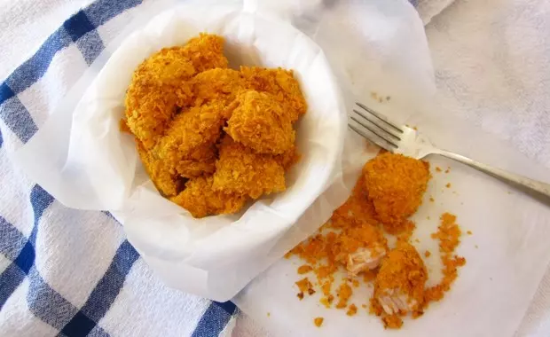 无油鸡米花 (KFC-style Chicken Popcorn)