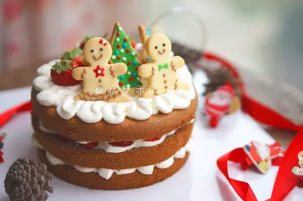 過個萌萌的聖誕節——聖誕歡樂巧克力裸蛋糕