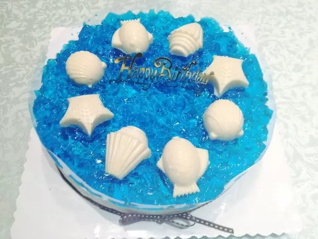 藍色の海洋酸奶慕斯蛋糕