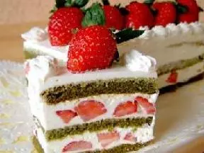 素食绿茶草莓糕