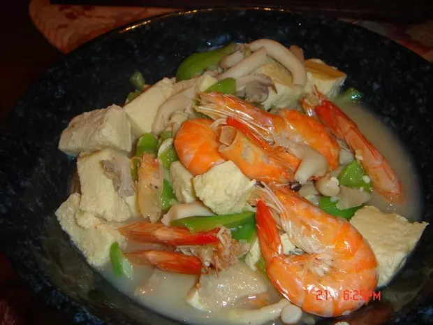 海蝦豆腐湯