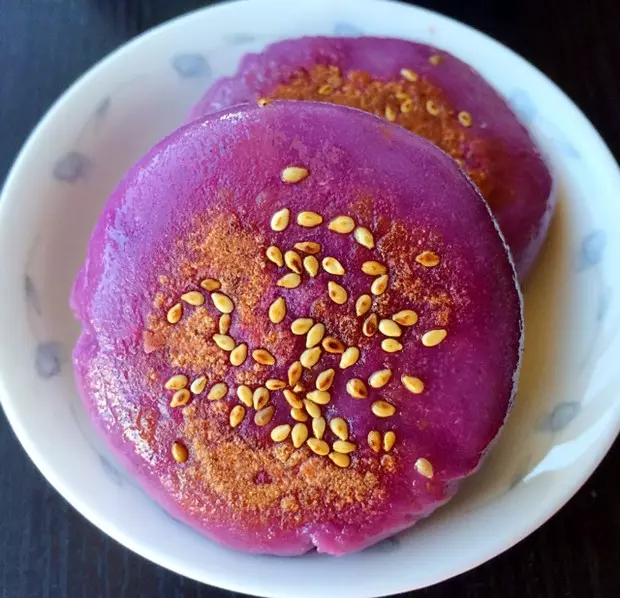 紫薯糯米餅（豆沙餡兒）