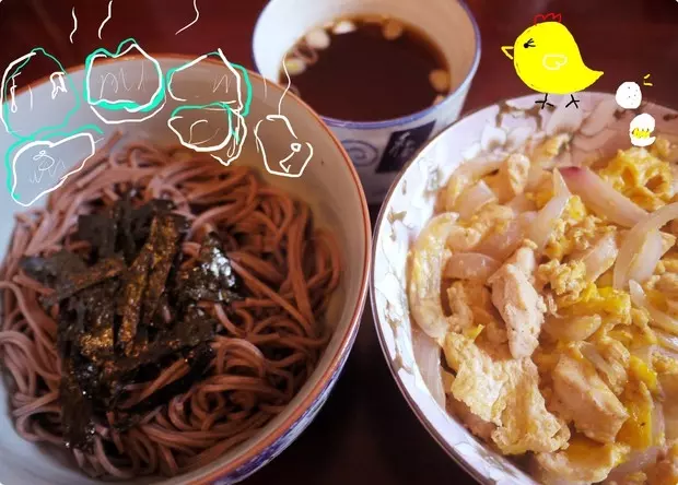 日式定食 荞麦凉面with亲子饭