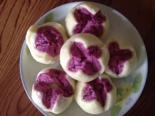 只需要12部就可以做出好吃的《紫薯开花馒头》内附图片+演示
