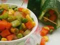 炒彩豆——附小黃瓜桶的做法