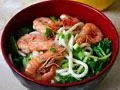 青菜鲜虾汤面的做法