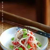 毛豆米茭白炒肉丝的做法